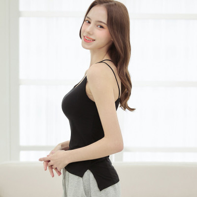 (2pcs Set) Cool Modal Cross Strap Bra Camisole 1+1 Bra Cap Camisole Yoga Wear Pilates