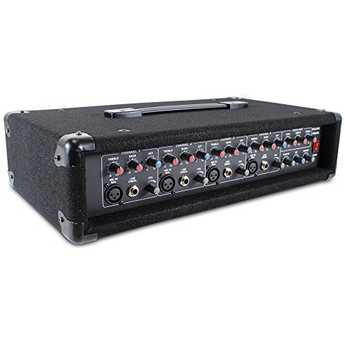 4 Channel Powered PA Mixer Amplifier Mono Live Band PA System Amp 2x 100W