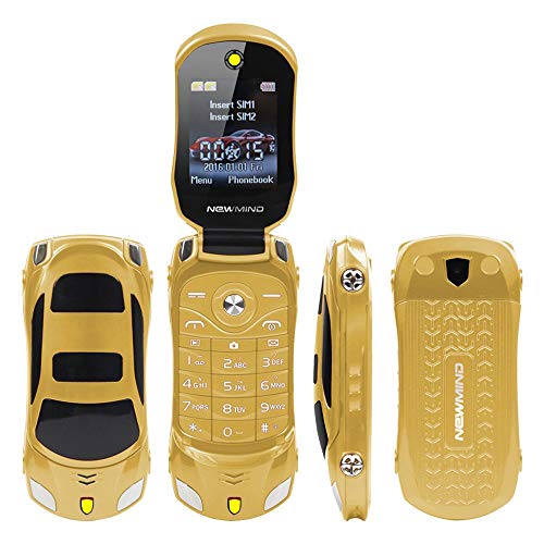 F15 MINI Flip Sports Car Style Cell Phone Supports Dual SIM Cards MP3/MP4 6 Colors (Gold)