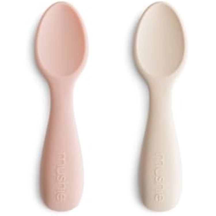 mushie Silicone Toddler Starter Spoons | 2 Pack BlushShifting Sand