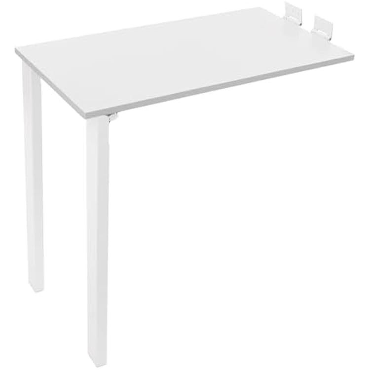 Wall Mounted Folding Table, Solid Wood Multi-Layer Fold Down Desk 132lbs Load-Bearing, Space-Saving for Kitchen, Home Office & Small Spaces White