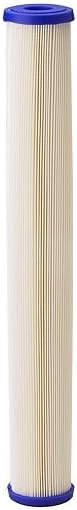 20" Whole House Replacement Pleated Cellulose Polyester Water Filter Cartridges Compatible with Pentek ECP20-20 Models Remove Bad Taste & Odor 20 Micron 2.5" x 20" (1 Pack)