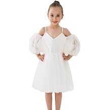 2Bunnies Girl Ruffle Puff Sleeve Off The Shoulder Tulle Tutu Flower Girl Dress