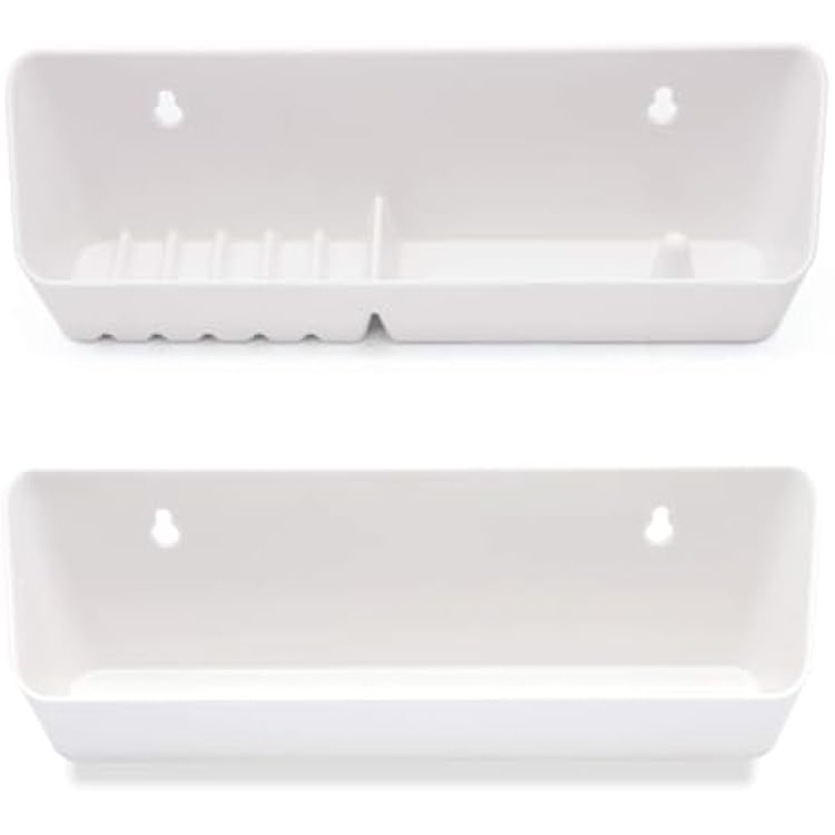 Tip Out Sink Tray, 11inch Sink Front Tip Out Tray for Kitchen and Bathroom Base Cabinet, 2 Packs Pull Out Shelf Home White Organizer