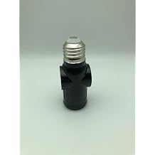 3 Prong Light Bulb Socket Plug Adapter, Polarized Bulb Socket Converter, E26/E27 Bulb to 2/3 Prong Plug Socket Splitter for Porch Porch CCTV Camera Indoor Outdoor 2 Pack (Black, 2)
