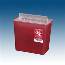 Sharps Container, 8 qt. Red Horizontal Entry, case/20