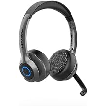 Accutone Sonar 75 Dual Bluetooth & 3.5mm Wireless Headset - Bluetooth Headset with Noise Cancelling Mic, Long-Enduring Battery for PC/Mac & Cell Phones. Works with MS Teams/Skype/Zoom
