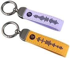 Spotify Song Code Keychain with Soundwave, Personalized Music Keyring with Metal Ring, Custom Scannable Spotify Code Accessory