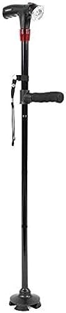 Canes Walking Cane, Retractable Collapsible Anti Slip Height Hand Walking Stick with Led Light and 4 Head Pivoting Trusty Base