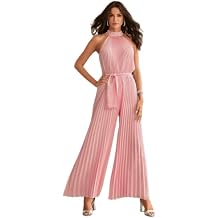 Jumpsuits for Women Evening Party Wedding Guest Plus Size Sleeveless Rompers Wide Leg Long Pants