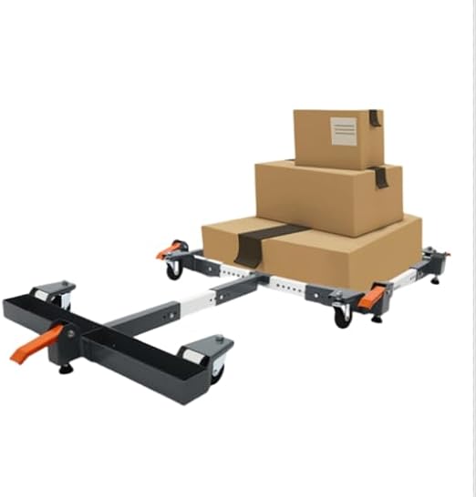 600 lb Mobile Wheel Base with Adjustable Frame & T Extension, Universal Rolling Mobile Base with Foot Brake, Heavy Duty Mobile Base to Move Larger Tools and Machines Mobile