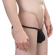 Men's Ice Silk Briefs, Sexy Strappy Underwear Soft Low Rise Panties Sheer Bulge Enhancing Pouch Underwears