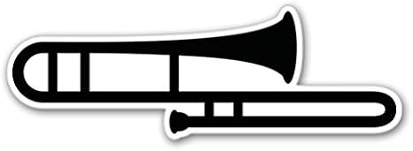 Trombone Vinyl Sticker - Car Phone Helmet - Select Size
