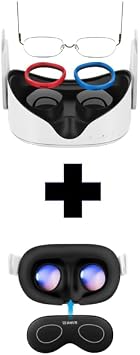 AMVR Glasses Spacer Lens Protector Ring and Lens Protector Cover Compatible with Meta/Oculus Quest 3s/2