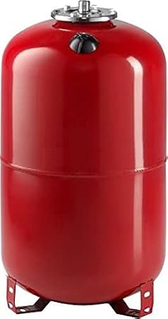 Membrane Expansion Tank 100 L 1 Inch Female Connection 8 Bar Vertical Diameter 495 mm Height 675 mm Heating Expansion Vessel for Solar Hot Water & Pressure Equalization Steel Corrosion Protected