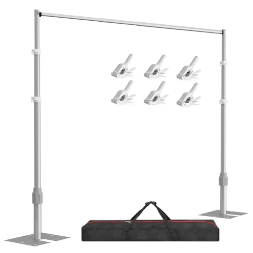 EMART Backdrop Stand Heavy Duty, 10x10Ft Adjustable Pipe and Drape Backdrop Stand Kit, Photo Booth Background Frame with Foldable Metal Base for Wedding Photography Birthday Party Decoration