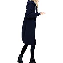 Oversized Hoodies for Women Zip Up Knee Length Tunic Sweatshirts Fall Casual Long Sleeve Hooded Jackets with Pockets