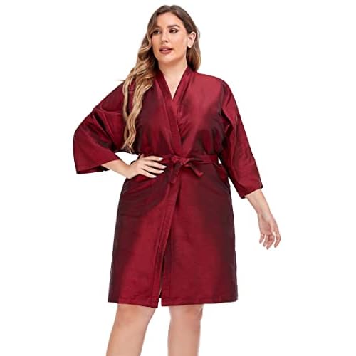 PERFEHAIR Salon Client Gown Robes Cape, Hair Salon Smock for Clients- Kimono Style Red