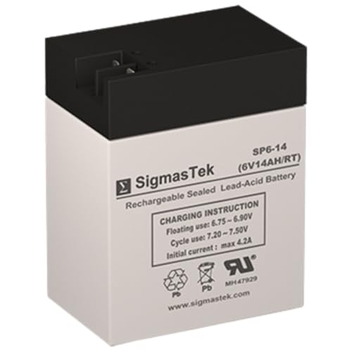 SigmasTek Parmak 901 Compatible Battery, 6V 14Ah RT SP6-14 RT