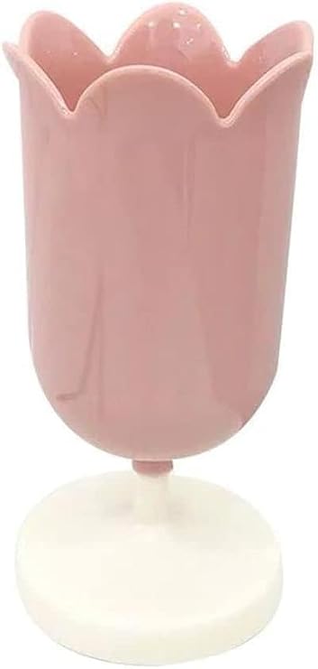 Pink Cute Tulip Pen Holder Pens Cup for Desk Pen Brush Organizer Office Stationery Supplies Home Decor Desk Supplies Holders and Dispensers,Plastic Pencil Holders