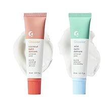Glossier Dotcom Duo - Mint (15ml) & Coconut Lip Balm (15ml), Clear Hydrating Care for Dry Lips with Cooling & Tropical Scents