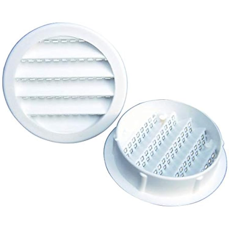 Maurice Franklin Louver-3 Round White Polypropylene Plastic Louver with Insect Screen System Priced Per Bag of 4. Item #3 PLW-100