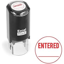 ExcelMark Entered - Self-Inking Rubber Stamp - A17 Red Ink