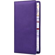 CANOPUS Car Registration and Insurance Holder, PU Leather Card Holder, Vehicle Glove Box Organizer for Auto, SUV, Truck, Purple