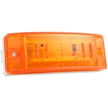Grote 47163 Supernova Sealed Turtleback II LED Clearance Marker Light with Optic Lens and Male Pin (PC Rated) - Amber