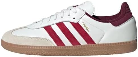 adidas Samba OG Men's Shoes, Core White/Better Scarlet/Shadow Red, Size 8.5