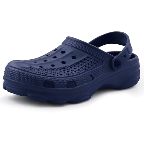 Beslip Womens Mens Garden Clogs Shoes with Arch Support Unisex Comfort Slip-on Sandals, Navy Blue 39 7.5 Women6 Men