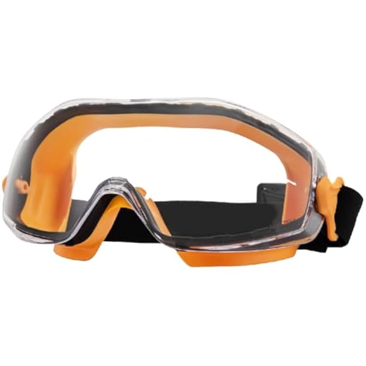 POWERTEC Safety Goggles Over Glasses, Scratch Proof UV Protection Anti-fog Safety Goggles, Chemical Splash Protective Eyewear WAdjustable Headband for Woodworking, Mowing, Construction 71563