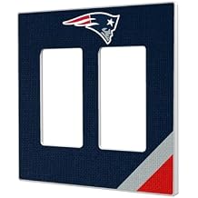 Keyscaper New England Patriots Diagonal Stripe Double Rocker Light Switch Plate