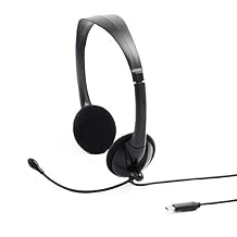 USB Type C Wired Headset with Mic Inline Volume Control, HD Stereo Sound Binaural On-Ear for VoIP Softphone, Video Conference UC Applications, Windows, Mac OS/OS X, Music, Online Game