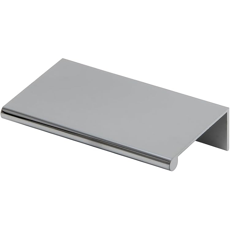 Silverline Chrome Plated Finger Edge Pulls Aluminum Cabinet Door Handle 75mm, 2