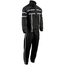 NexGen SH2331 Men's Black Water Resistant Rain Suit with Reflective Tape
