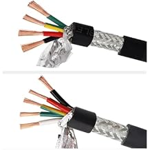 Wire and Cable 3-core Shielded Cable Anti-Interference 20AWG 18AWG Pure Copper Shielded Wire 16/14/26AWG Control Cable 1 Meter Signal Wire Twisted Pair Shielded Cable(17 AWG 1meter)