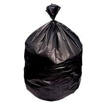HBC Value Perfomance Can Liners 40"x48", Black, 16Mic, 10/25, HDPE Liners