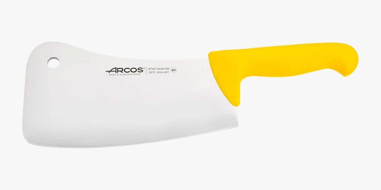 Arcos Fleischermesser Nitrum Edelstahl 20 cm - Professionelles Fleischermesser mit Ergonomischem Griff aus Polypropylen - Gelb Serie 2900