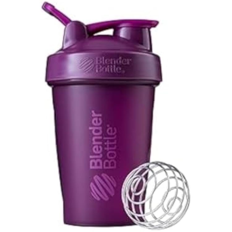 BlenderBottle Classic Shaker Bottle Perfect for Protein Shakes and Pre Workout, 20-Ounce, Plum