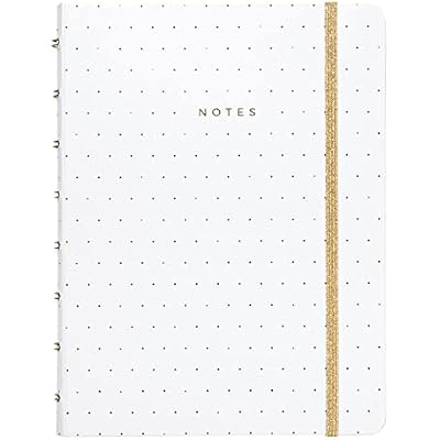 Filofax Moonlight Collection, Refillable Notebook, A5 Size, 112 Ruled, Repositionable Pages, 56 Sheets, White B179520U