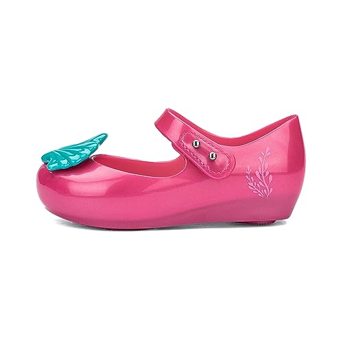 mini melissa Ultragirl Collection Mary Jane Flats for Toddlers and Babies - Comfortable & Cute Peep Toe Jelly Flat Shoes with Transparent Upper and Small Bow for Little Girls