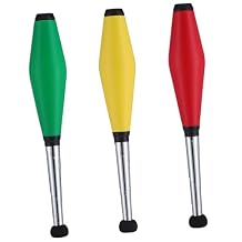 SUPVOX Juggling Sticks Training Set 3 Pcs Juggling Pins in Green Yellow Pe Eva Material for Beginners