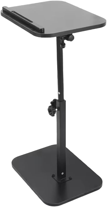 Height Adjustable Mobile Table Workstation, Tilt Angle Portable Overbed Laptop Table with Steel Frame & Rolling Castors, Folding Sofa Desk Tablet Holder for Dinner Games Crafting Work Study (Black)