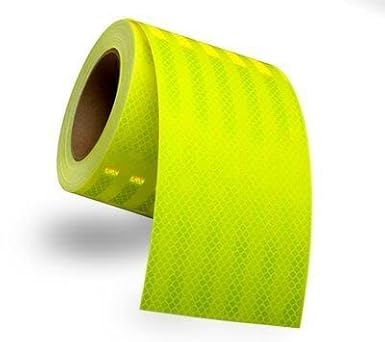 6" Wide x 10' Feet Long of 3M Fluorescent Yellow Green Reflective Hazard Warning Emergency Vehicle Safety Marking Tape 983-23-6