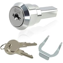 Stainless Steel Tool Box Lock Replacement Set, Universal Drawer with Keys 180 Rotation Compatible with Truck Toolbox Cabinet Storage Case(Fastening Tab and Keys, Cylinder) (1 Pack)