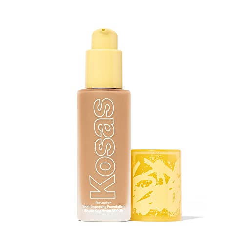 Kosas Revealer Liquid Foundation SPF 25 Medium Buildable Coverage, Hydrating Natural Glow Finish, Light Medium Neutral 200