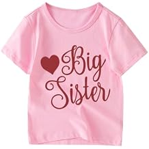 Big Sister Shirt Toddler Girls T-Shirts Promoted to Best Big Sister Announcement Tees Little Kids Mermaid Top White Pink 2-7T