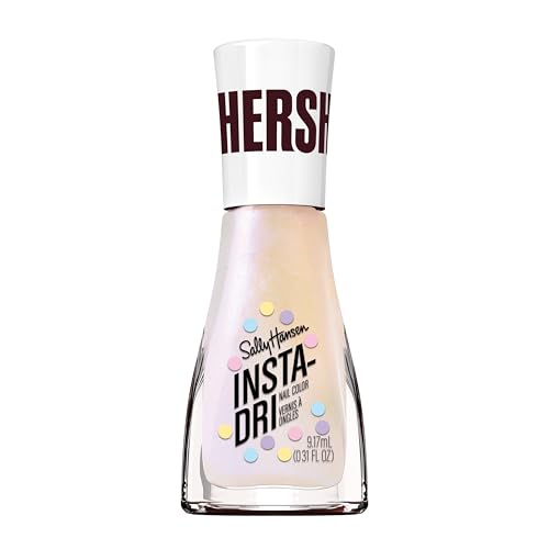 Sally Hansen Insta-Dri Hersheys Cookies n Creme Eggs Nail Polish | Quick Dry, Long Lasting, Streak-Free Shine | Sheer, Shimmery | 781 Cotton Tails | Pale White Yellow Nail Color