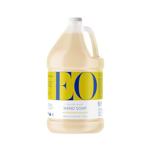 EO Liquid Hand Soap Refill, 1 Gallon, Lemon and Eucalyptus, made with Essential Oils for kitchen and bathroom